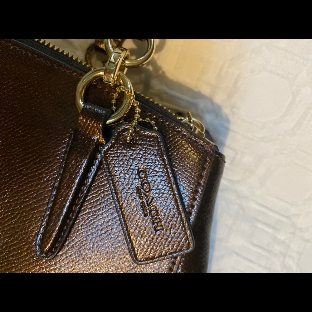 COACH Metallic Chocolate Brown Handbag - Picture 7 of 11